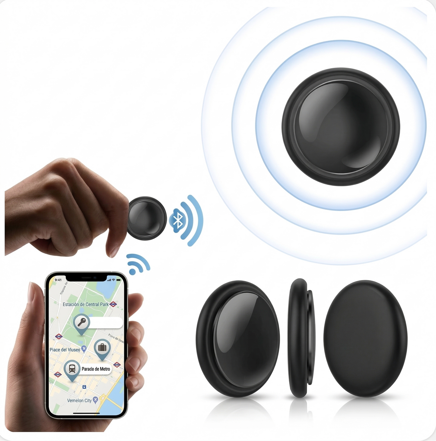 Niivek Smart Tracker + Funda Llavero